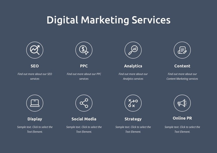 Vi är digitala marknadsföringstjänster Html webbplatsbyggare