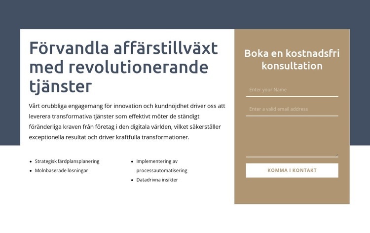 Förvandla affärstillväxt CSS -mall