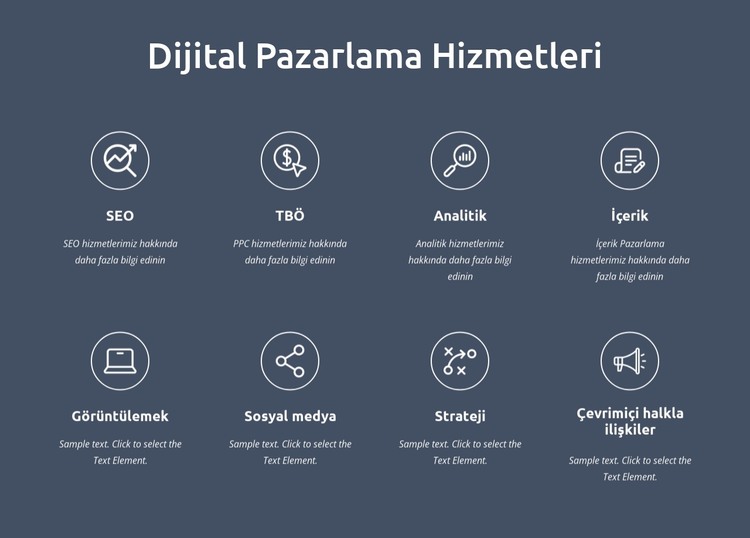 Biz dijital pazarlama hizmetleriyiz HTML Şablonu