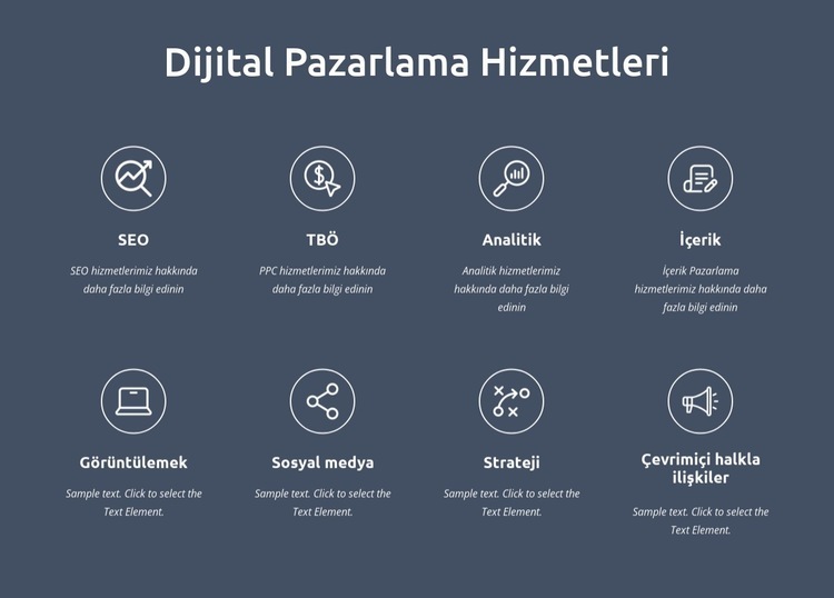 Biz dijital pazarlama hizmetleriyiz Şablon