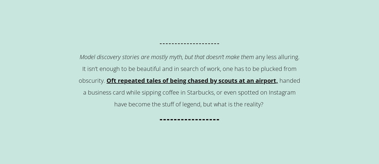 Text on mint background Web Design