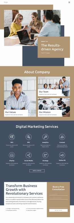 The Results-Driven Agency - Website Template