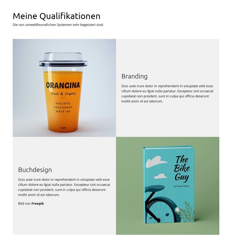 Perfektion der Verpackung Website design