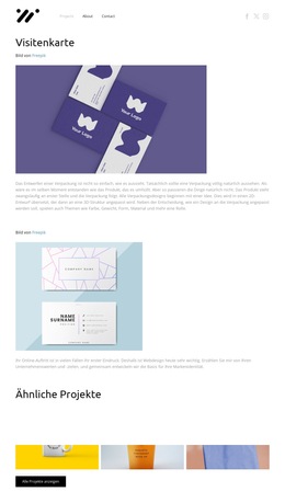 Visitenkarten – Fertiges Website-Design