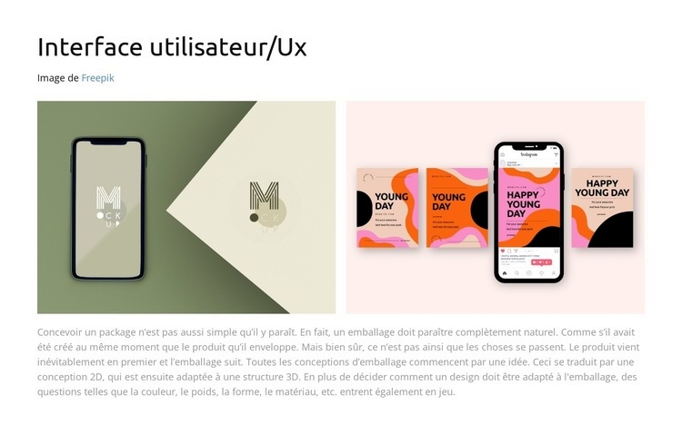 Je réalise le pouvoir de l'interface utilisateur Maquette de site Web