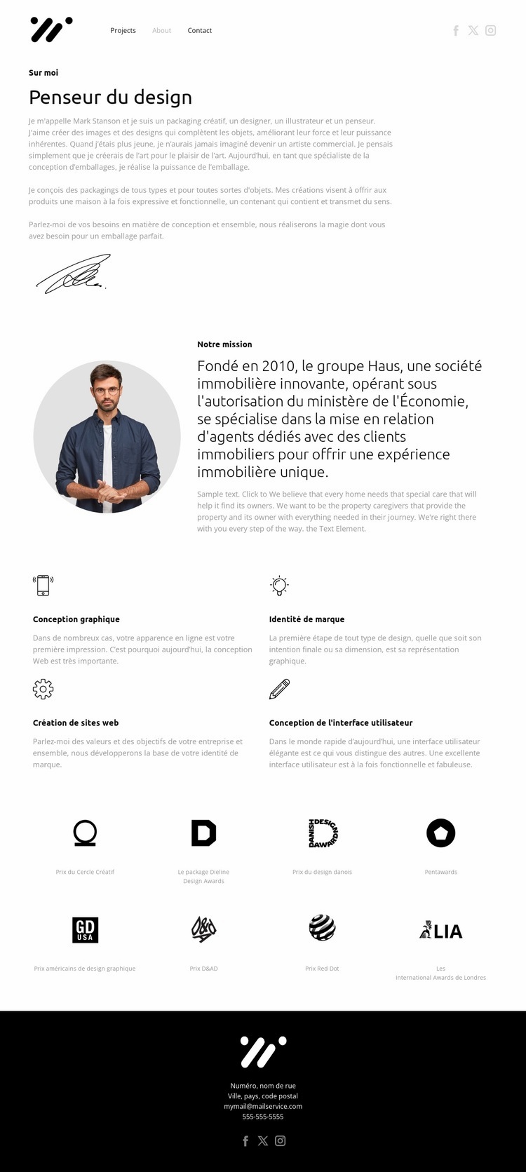 J'aime créer du design Modèle HTML5