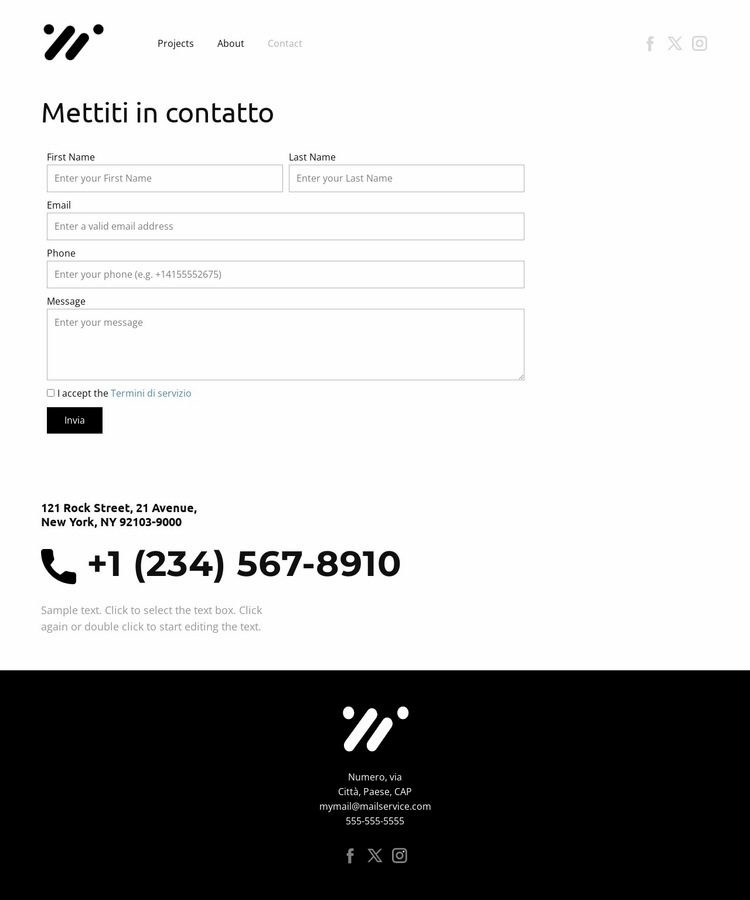 La tua prima impressione Modelli di Website Builder