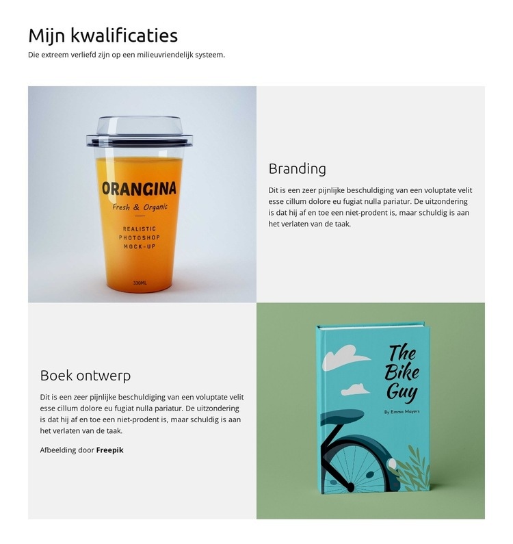 Perfectie van de verpakking Html Website Builder