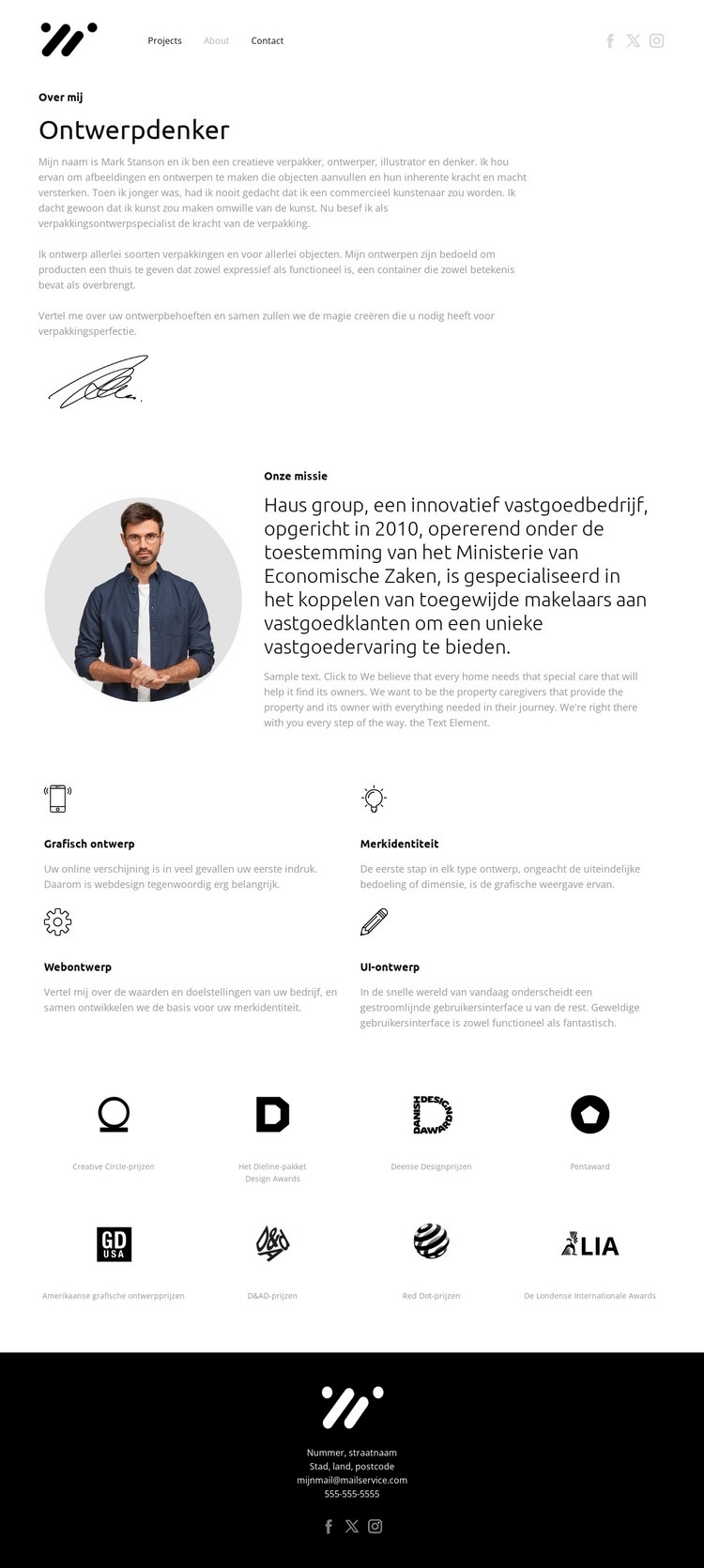 Ik houd ervan om design te creëren Website Builder-sjablonen