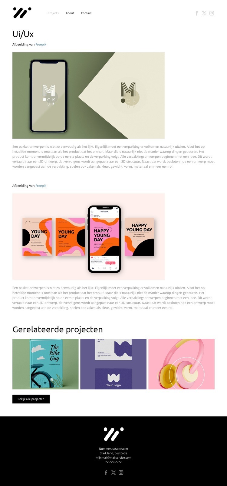 UI-ontwerp Website mockup