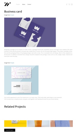 Bootstrap HTML For Business Cards