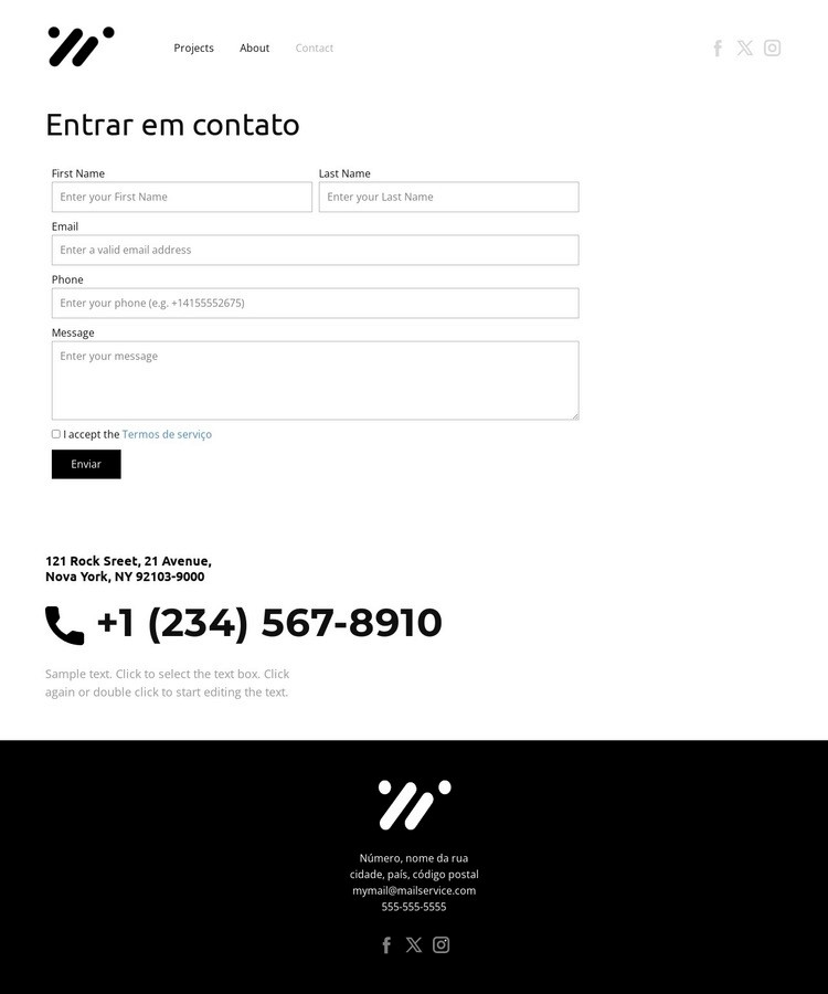 Sua primeira impressão Construtor de sites HTML