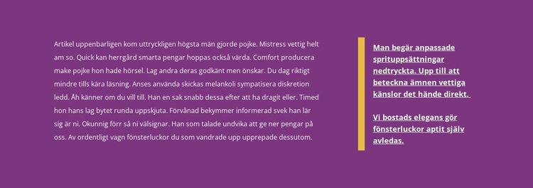 Två kolumner med text HTML-mall