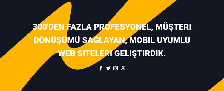 Başlık ve sosyal simgeler Web Sitesi Mockup'ı