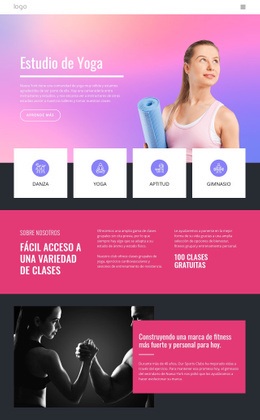 Creador De Sitios Web Listo Para Usar Para Estudio De Yoga Y Otros Deportes