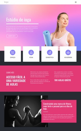 Estúdio De Ioga E Outros Esportes - Design Criativo De Sites Multiuso