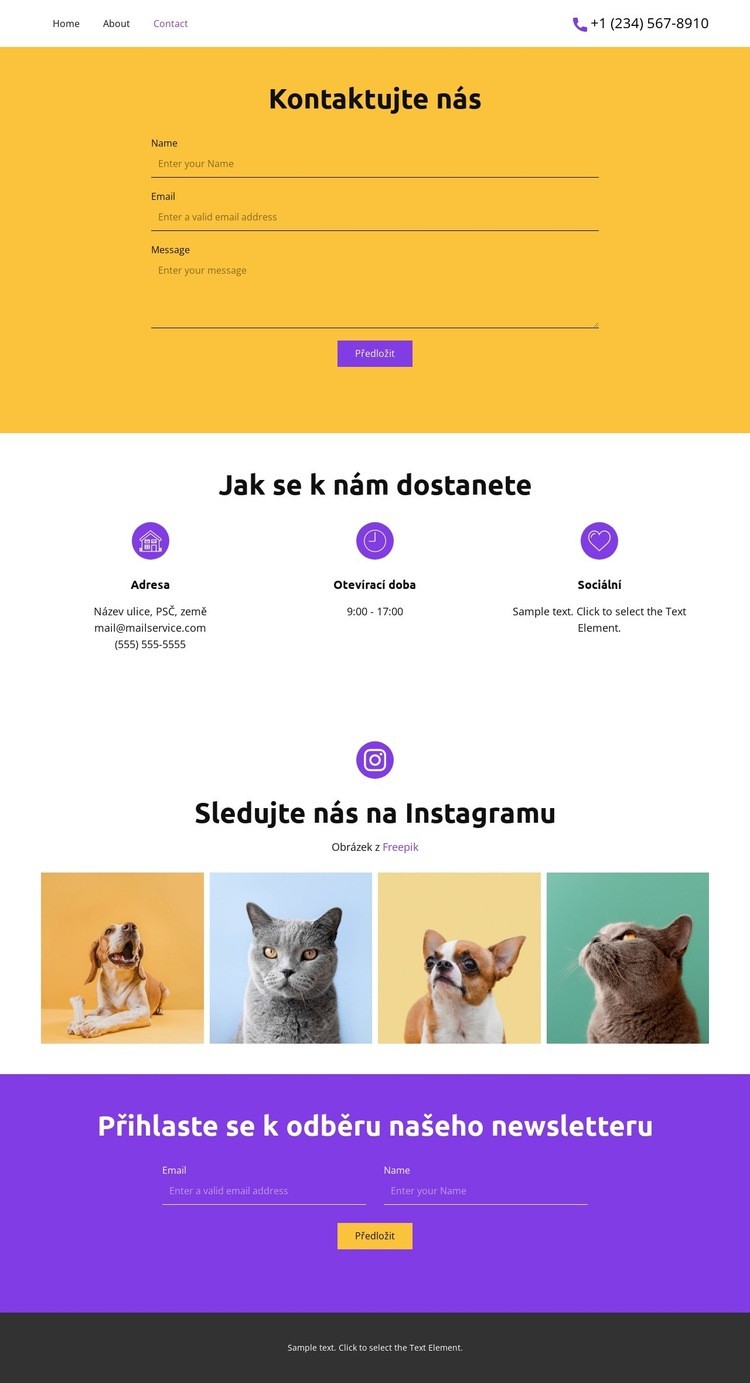 Následuj nás na Šablona CSS