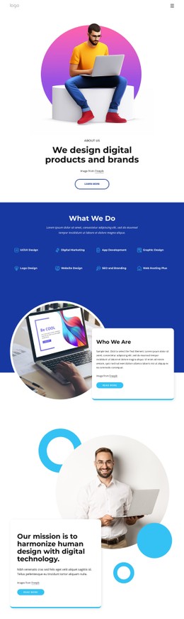 User-Centric And Innovative Digital Products Simple HTML CSS Template