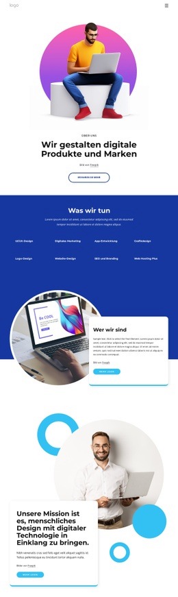 Benutzerzentrierte Und Innovative Digitale Produkte – Fantastisches Website-Modell