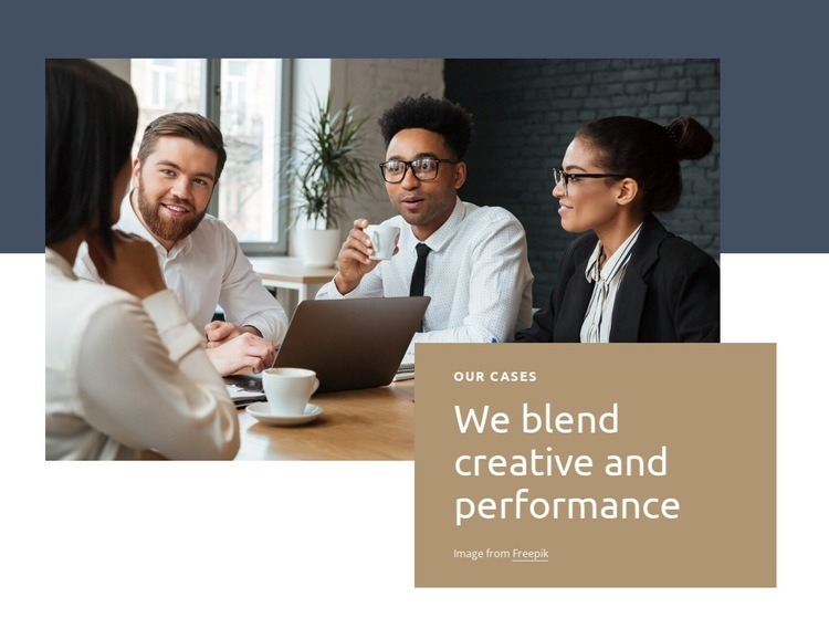 We blend creative performance Homepage Design