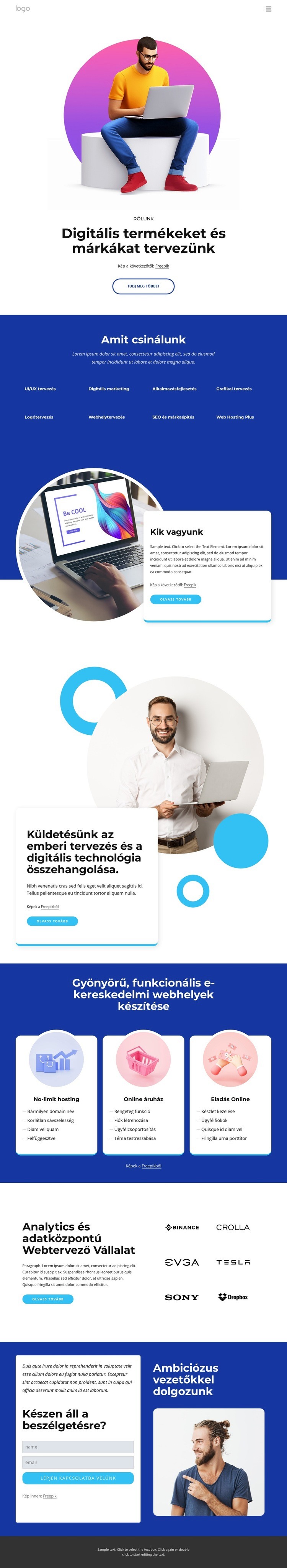 Felhasználóközpontú és innovatív digitális termékek HTML Sablon