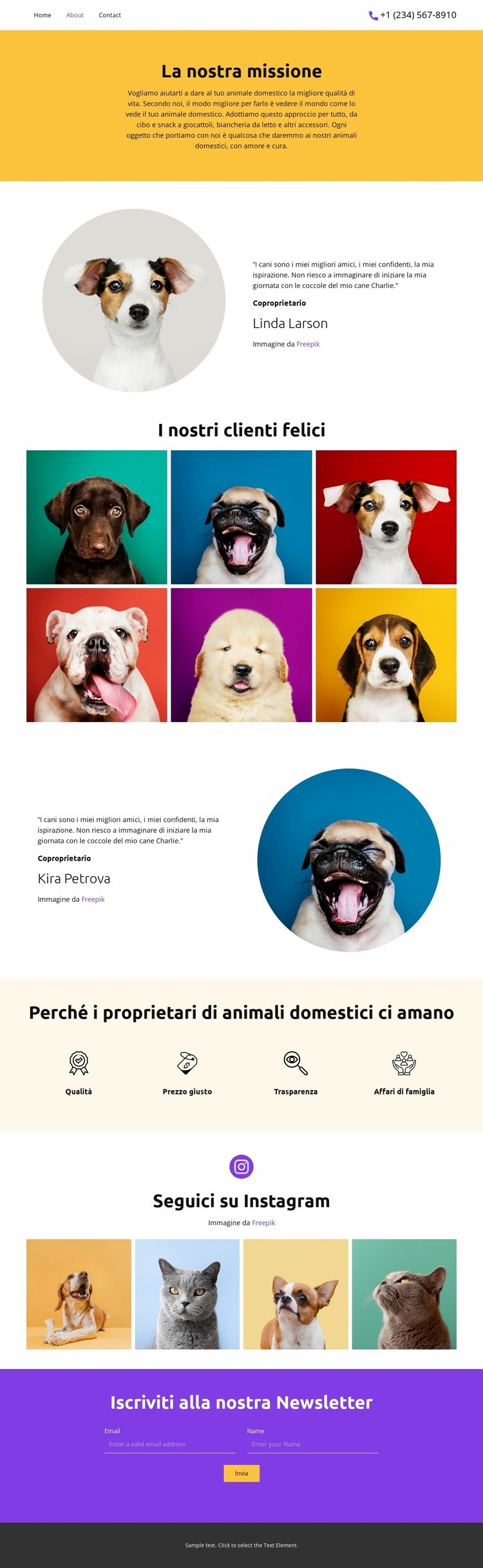 Per tutti i tuoi animali domestici Pagina di destinazione