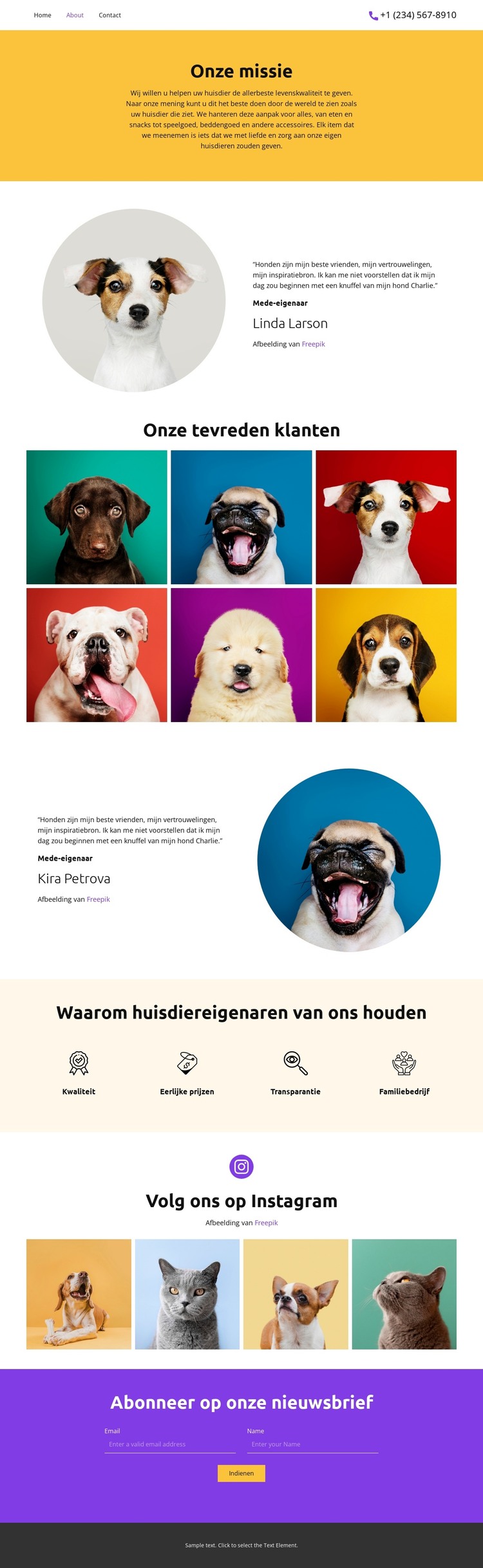 Voor al uw huisdieren HTML-sjabloon