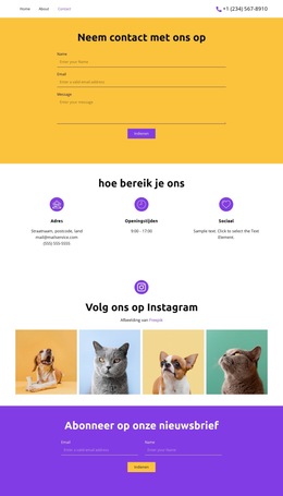 Volg ons op Website sjablonen