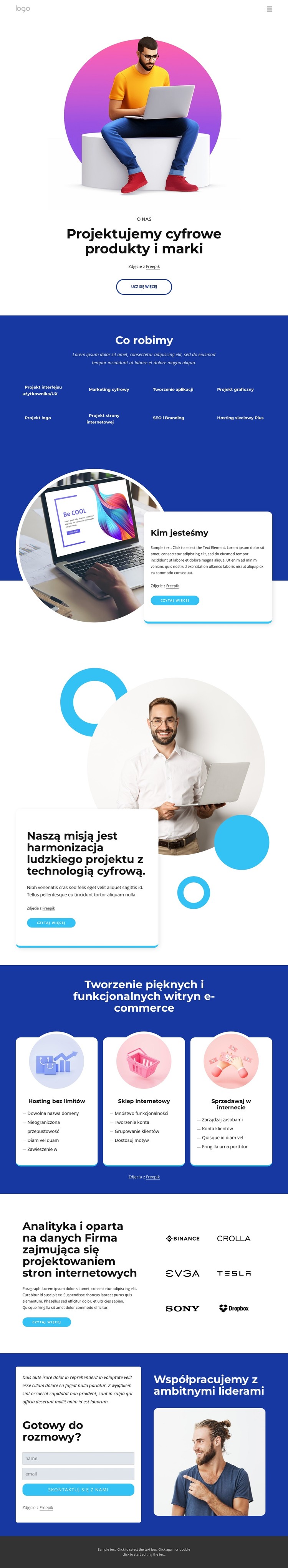 Zorientowane na użytkownika i innowacyjne produkty cyfrowe Szablon CSS