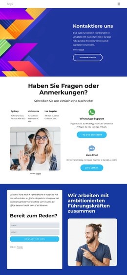 Nehmen Sie Unten Kontakt Mit Uns Auf Webdesigner