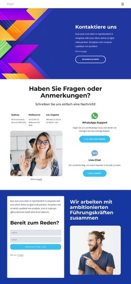 Nehmen Sie Unten Kontakt Mit Uns Auf - Free HTML Website Builder