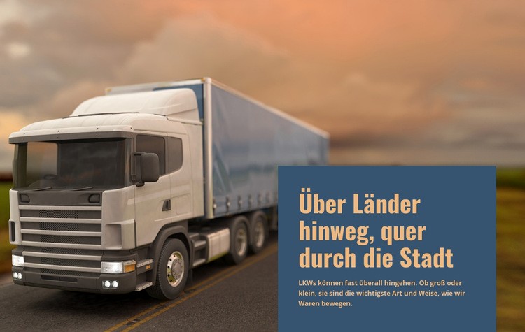 Güterverkehr über Länder hinweg Website design