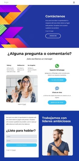 Póngase En Contacto A Continuación - Free HTML Website Builder