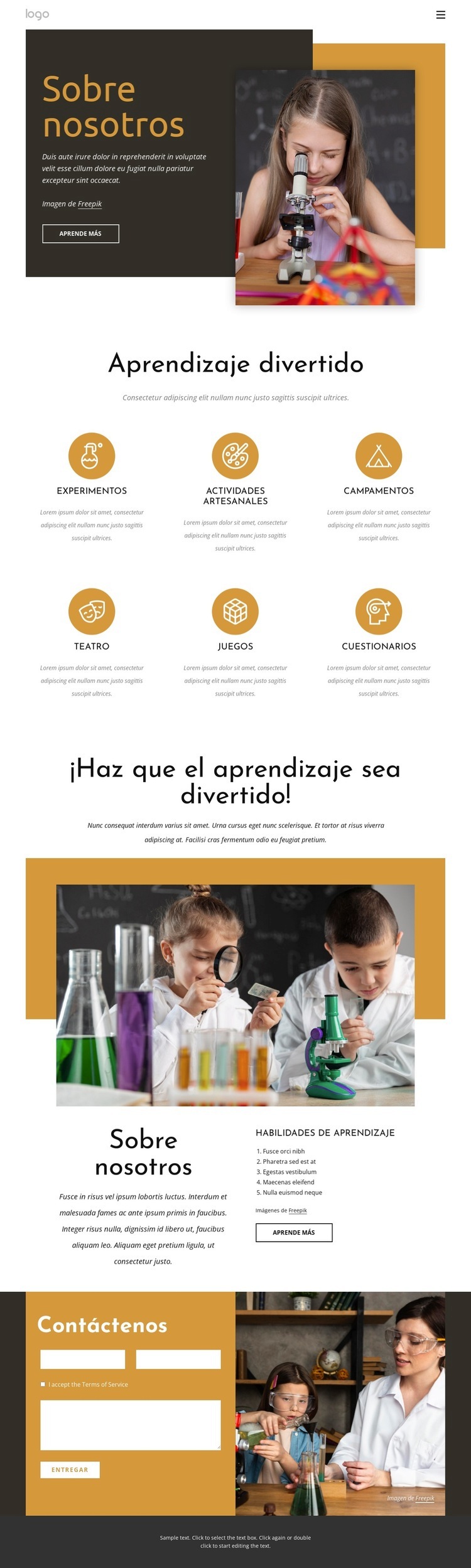 Aprendizaje divertido Diseño de páginas web