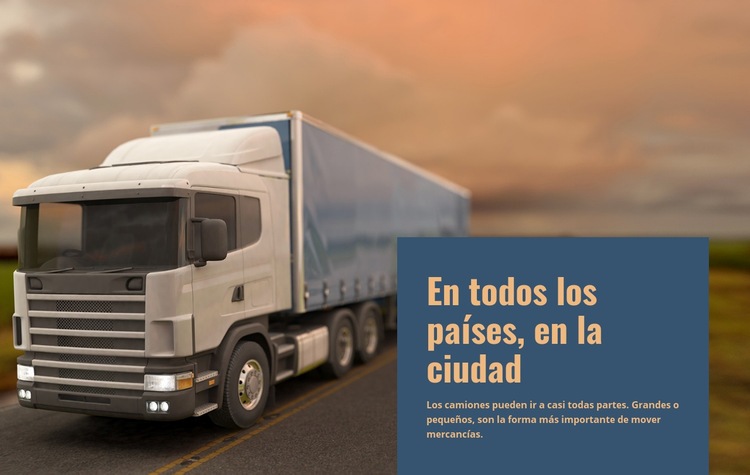 Transporte de carga entre países Maqueta de sitio web