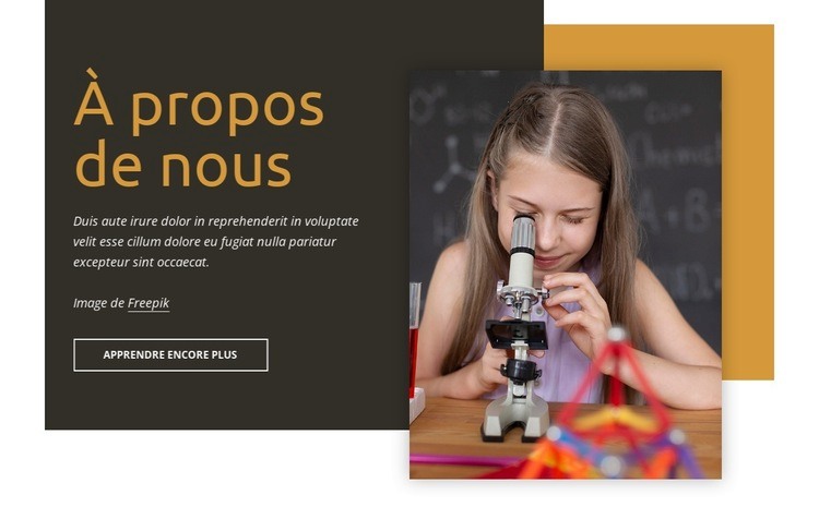Développement scientifique pour les enfants Créateur de site Web HTML