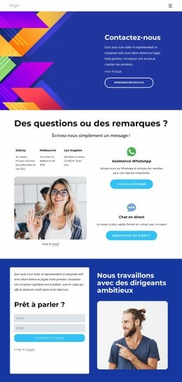 Maquette De Site Web Pour Contactez-Nous Ci-Dessous