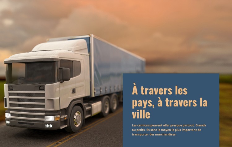 Transport de marchandises à travers les pays Maquette de site Web