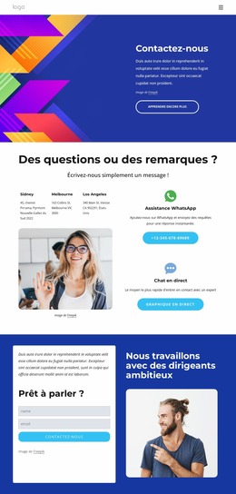 Contactez-Nous Ci-Dessous - Un Magnifique Modèle Joomla