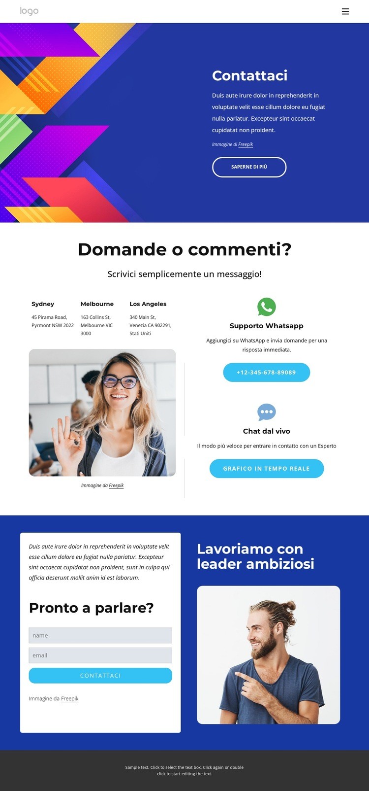 Contattaci qui sotto Progettazione di siti web