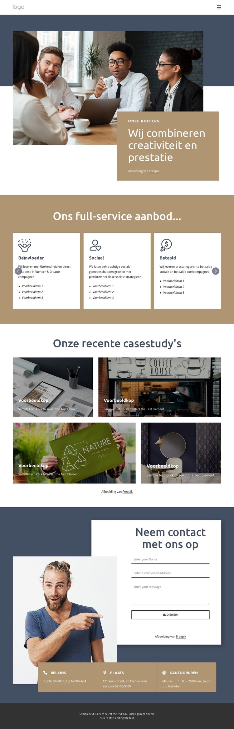 Los echte managementadviescases op Website mockup