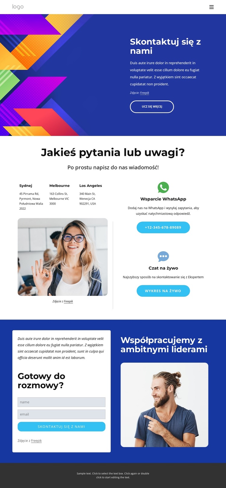 Skontaktuj się poniżej Motyw WordPress