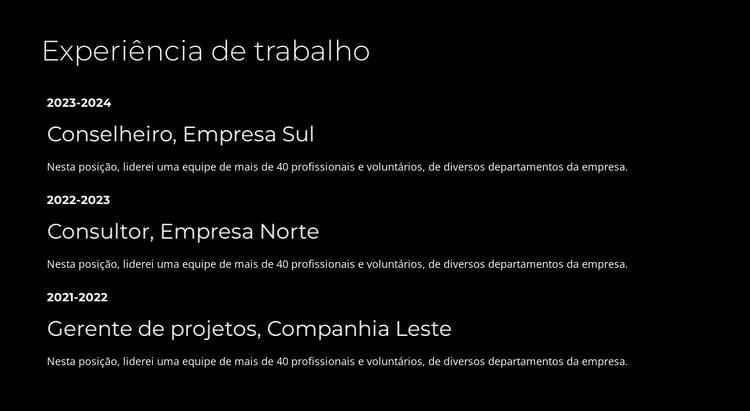 Trabalho em equipe e colaboração Modelos de construtor de sites