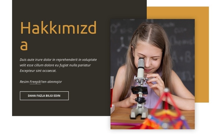 Çocuklar için bilim gelişimi Açılış sayfası