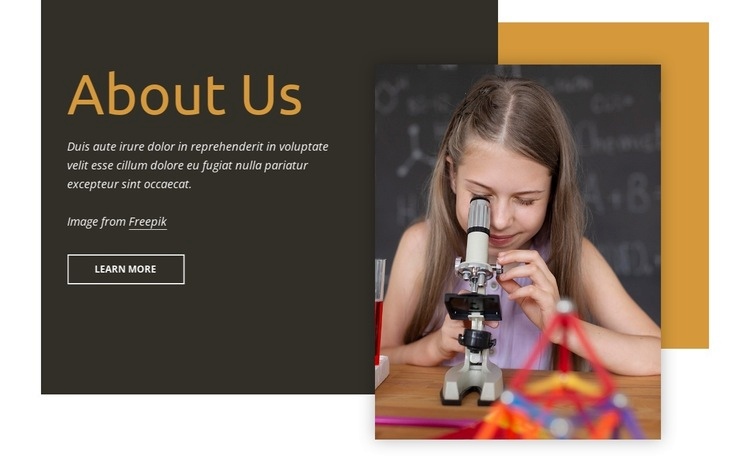 Science development for kids Web Page Design