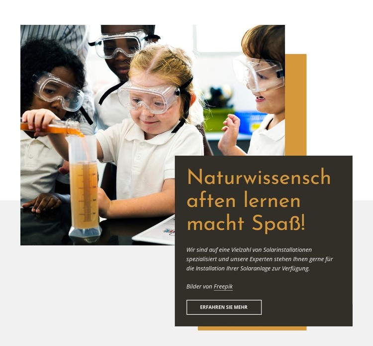 Entdecken Sie einige verrückte Experimente in unserer Wissenschaft für Kinder HTML-Vorlage