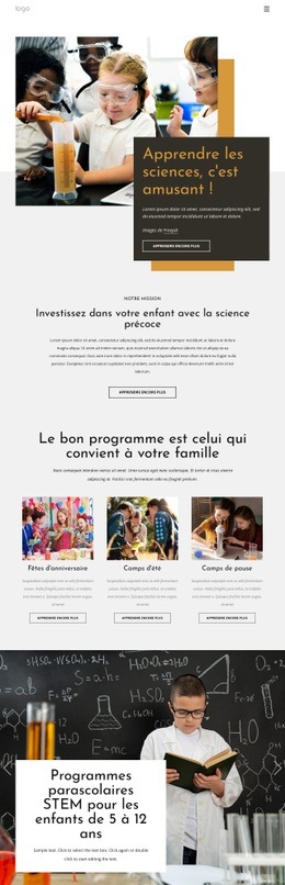 Apprendre Les Sciences Est Amusant Modèle De Site Web Éducatif