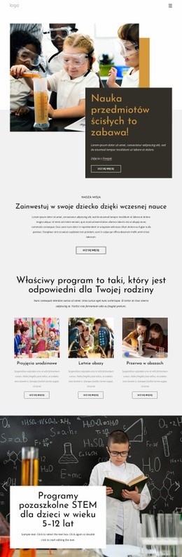 Uczenie Się Przedmiotów Ścisłych Jest Zabawą Szablon Responsywny HTML5