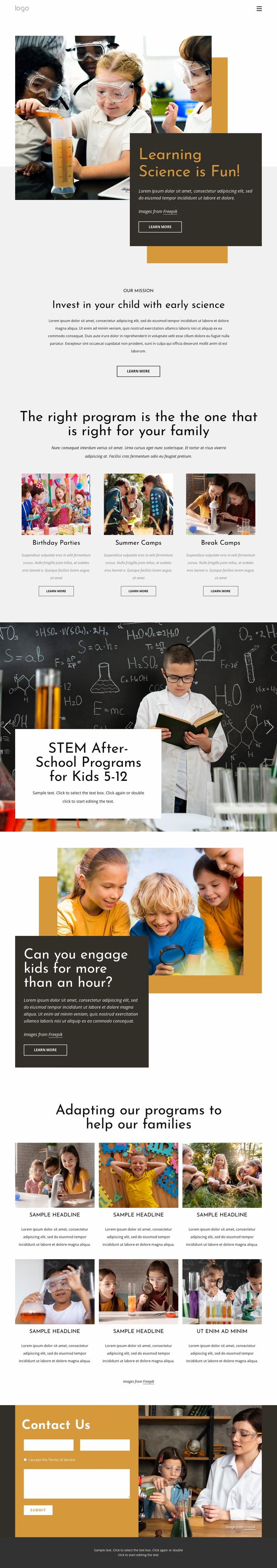 Learning science is fun Website Design