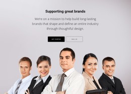 Supporting Great Brands Landing Page